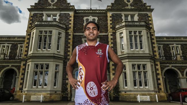 Prince Alfred College youngster Isaiah Dudley starred in the grand final. Picture: AAP/Roy VanDerVegt