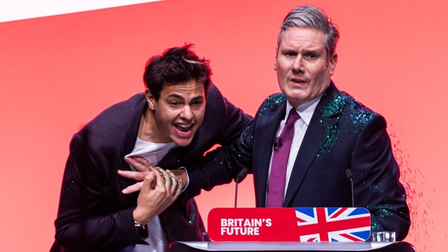 Sir Keir Starmer often shows flashes of disgust when facing people who lack his ponderous earnestness, although few would blame him when a protester tries to grab the limelight. Picture: James Glossop/The Times