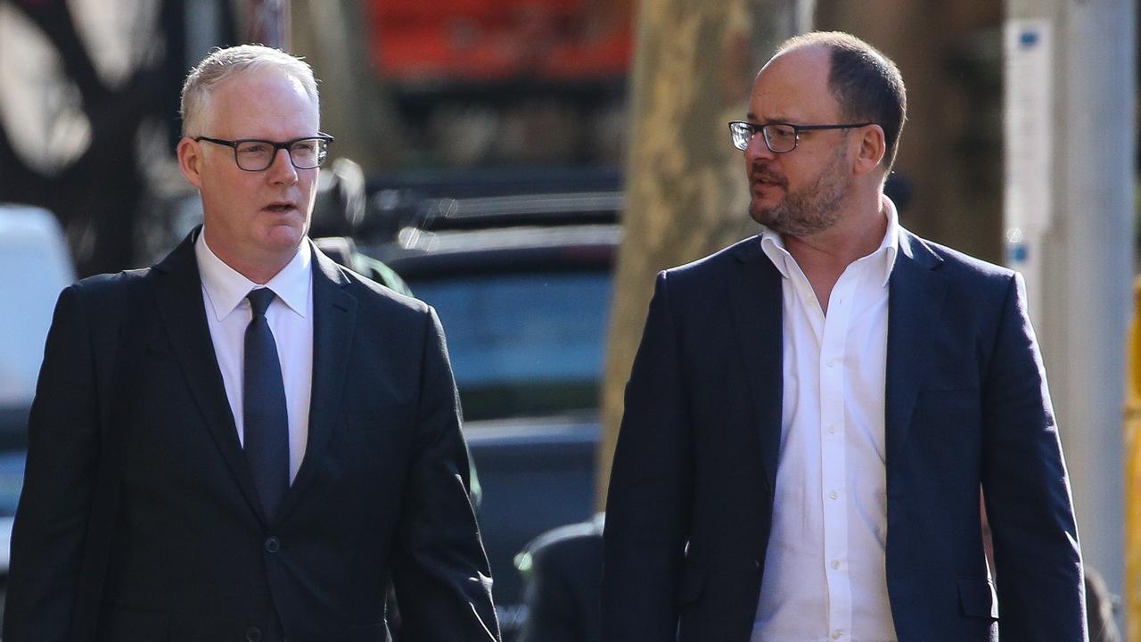 ABC Investigations Reporter Mark Willacy (right) is seen arriving at the Federal Court in Sydney. Picture: NCA Newswire /Gaye Gerard