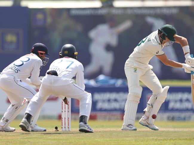 Marnus Labuschagne was out lbw as his lean run continued. Picture: Robert Cianflone/Getty Images