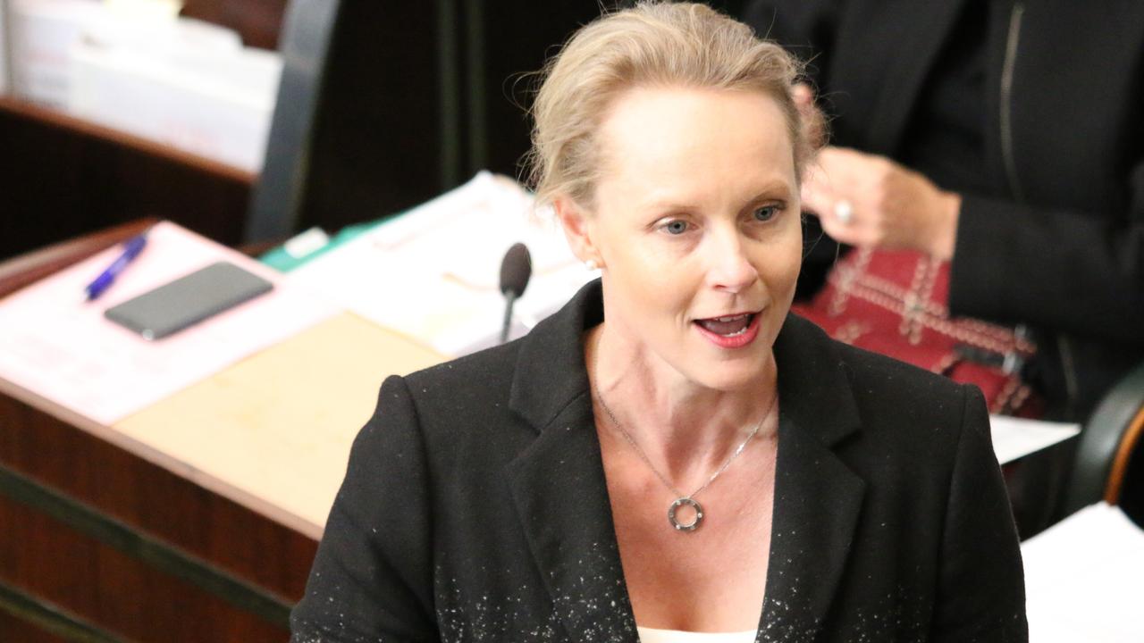 Education Minister Sarah Courtney in state parliament on Wednesday June 30, 2021.