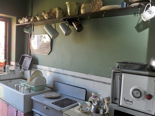 Cooking is a novelty in this historic kitchen.