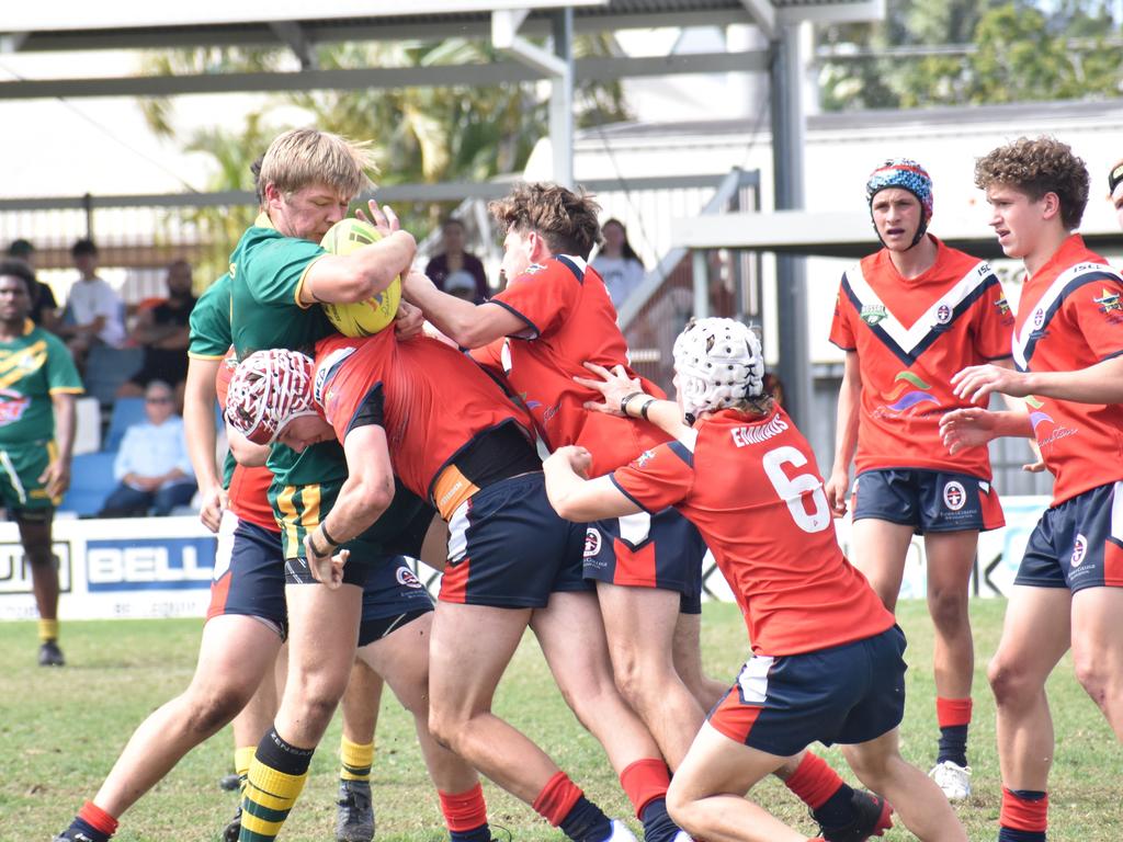 Rockhampton District Secondary Schools Rugby League grand finals, Year 10A, St Brendan’s College versus Emmaus College Browne Park, September 10, 2022.