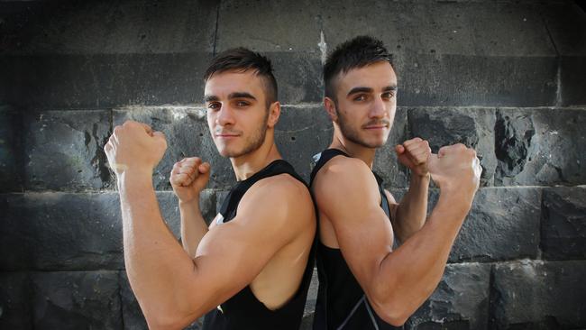 Boxing twins, Andrew [left] and Jason [right] Moloney. Picture: Alex Coppel