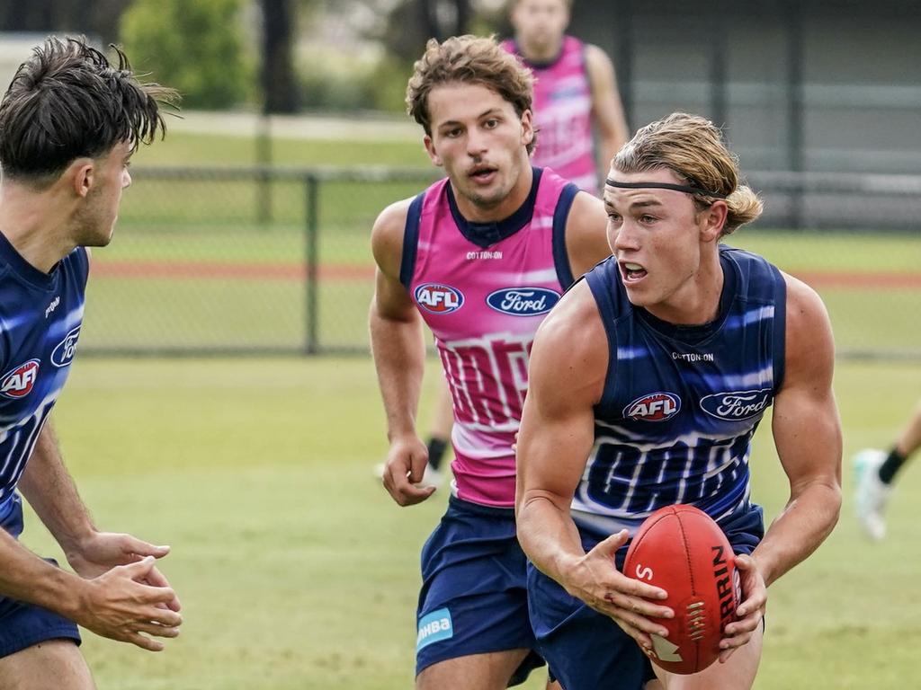 Tanner Bruhn during Geelong Cats training. Picture: Geelong Cats