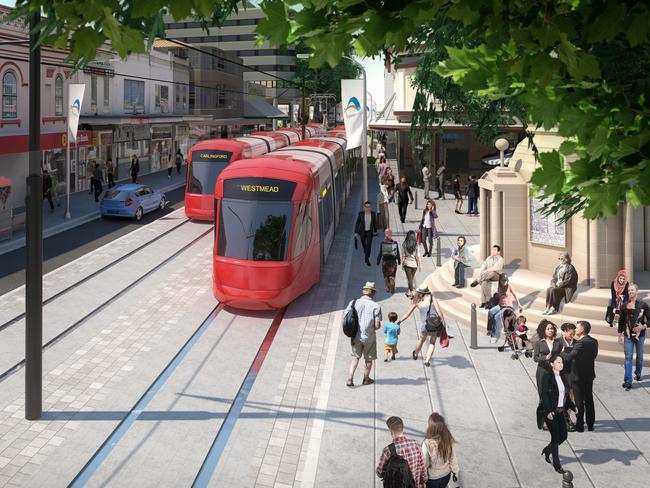 The dual track light rail will run down Macquarie St in Parramatta’s CBD.