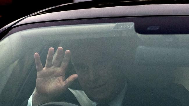 Britain's Prince Andrew leaves his home in Windsor on Thursday after wteppign down from royal duties. Picture: Steve Parsons/PA