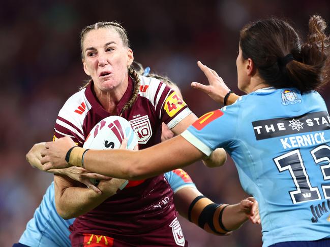 Maroons veteran Ali Brigginshaw was kept quiet. Picture: Chris Hyde/Getty Images