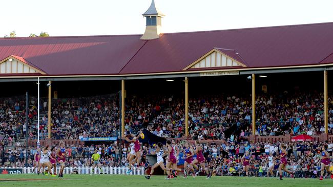 The Crows takes on the Brisbane Lions in the AFLW at Norwood Oval. Picture: Sam Wundke