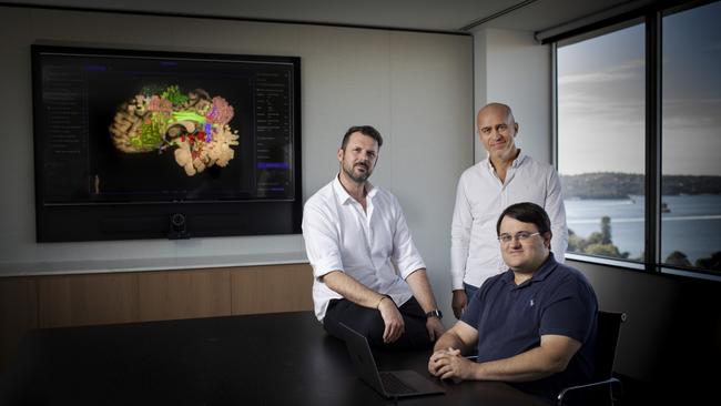 Omniscient Neurotechnology’s Dr Michael Sughrue, Dr Stephane Doyen and Stephen Scheeler.