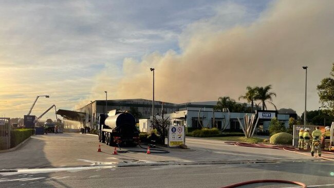 Smoke billows from the plant. Picture Caleb Bond / The Advertiser.