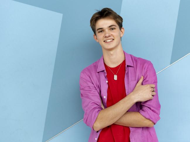 Casey Alexander poses for a photo at Qudos Bank Arena where 45 