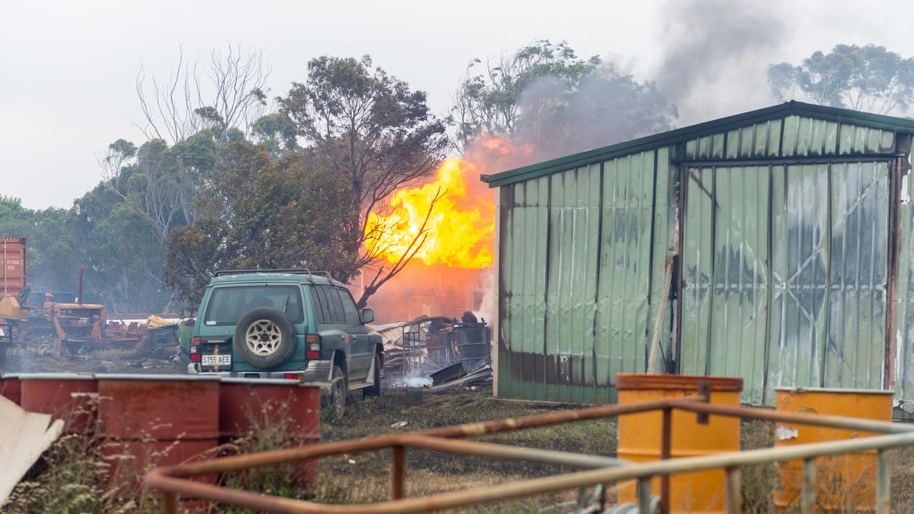 Tom McNab’s neighbour’s home goes up in flames. Picture: Sharpshooting Photography