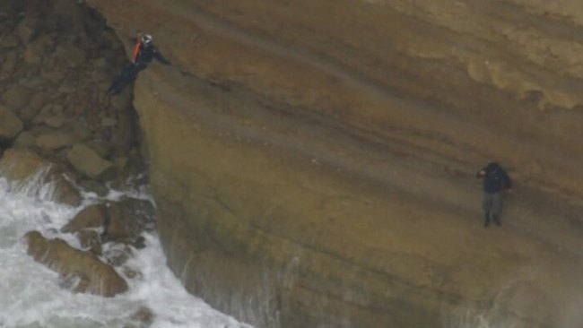 Emergency crews were called to save the man after he was trapped by rising tides. Picture: ABC News