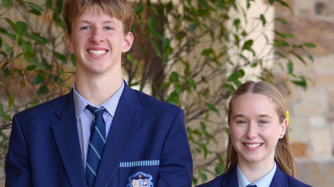 Sacred Heart College captains Edward Wilson and Keeley Carey. Picture: Supplied