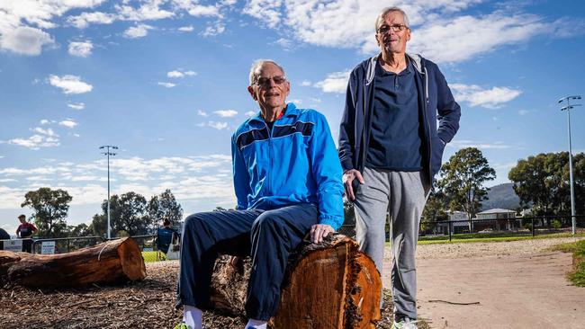 Graham Page and Ian Hart have the same cancer, one had to pay (over $70,000) and the other didn’t, thanks to an inequitable Government funding model. Picture: Tom Huntley