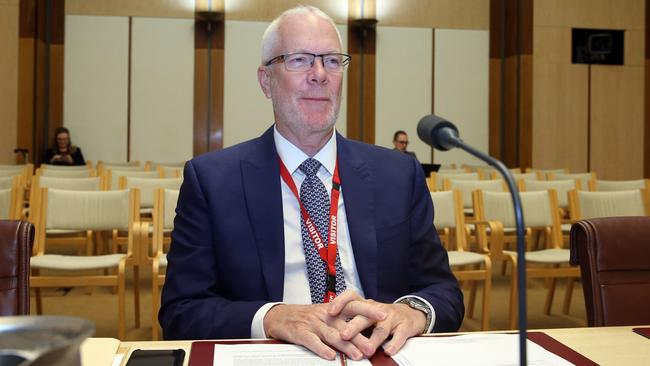 Justin Milne prepares to face a Senate inquiry in Canberra. Picture: Gary Ramage