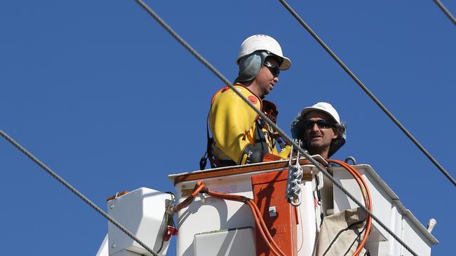 Energex workers on the Gold Coast. File image. Picture: Regi Varghese