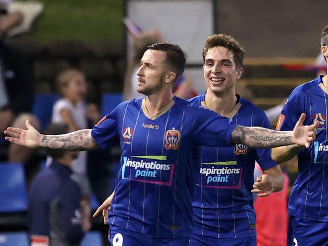 Roy O'Donovan kicked Newcastle’s lone goal of the evening. (Photo by Ashley Feder/Getty Images)