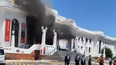 The fire at Old Parliament House Canberra. Picture: @ShaneMcInnes