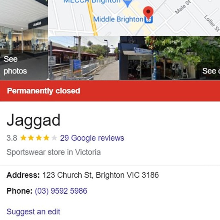 Jaggad’s only retail storefront, which is primarily the support office, has remained closed to the public since March 2020. Picture: Google