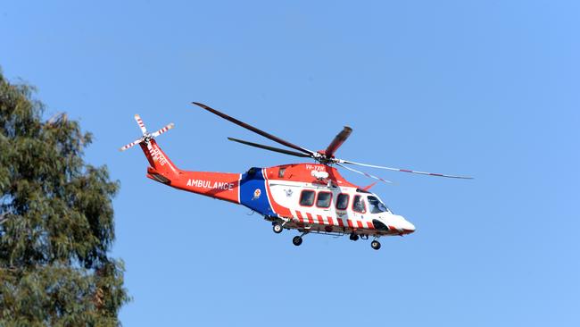 A man has been flown to hospital after a crash in Yea.