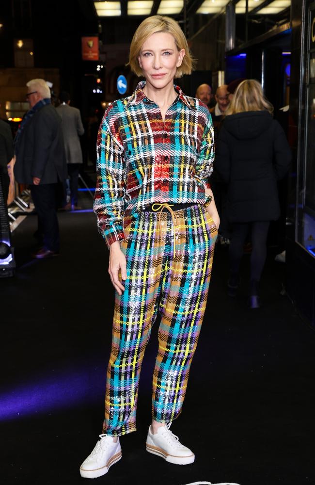 Australian actress Cate Blanchett wore all the colours of the rainbow to a screening of Queer. Picture: Lia Toby/Getty Images