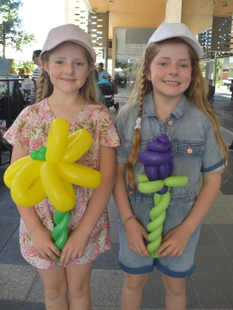 Brielle Schloss and Emelia Schloss at Spring Vibes at the Nicholas Street Precinct, Ipswich. Photos: Georgie Walker