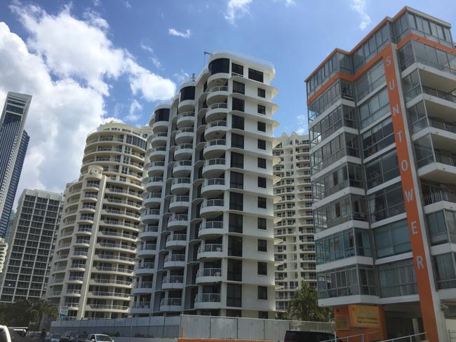 Balconies in Surfers Paradise were largely empty a day after a young man lost his life. Photo: Talisa Eley