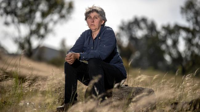Carmen Barnsley, of Mount Camel, Victoria, has been unable to get a permit to travel to arrange a funeral for her sister Jane, top right, who died in NSW. Picture: David Geraghty