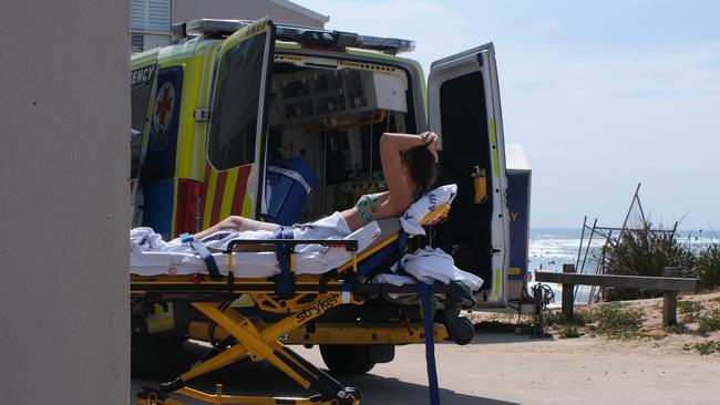 A woman was taken to hospital after she was slashed by a surfboard fin. Picture: Shaun Viljoen