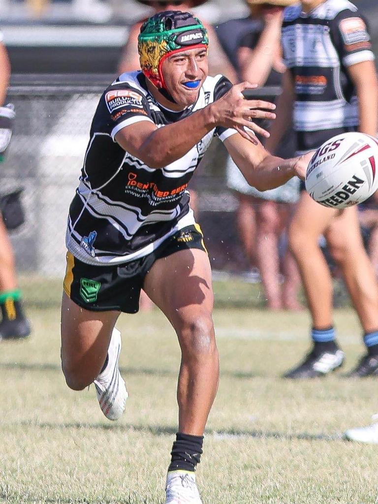 Tweed Seagulls Cyril Connell Challenge side in action in their first trial on Saturday. Jahkayis Mabbett. Picture: Dylan Parker Photography