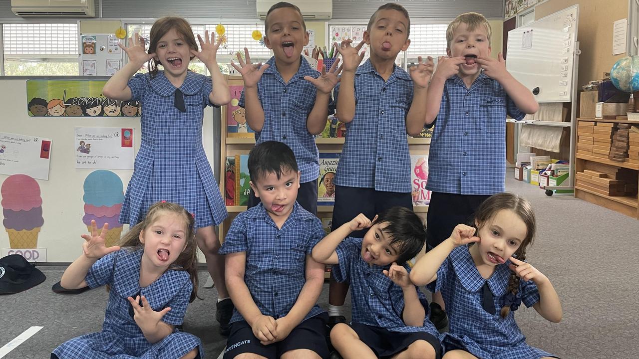 Northgate State School: Back row: Mia, Xander, Archer and Matthew. Front row: Heidi, Gabriel, Owen and Emily. PHOTO: Danielle Noney