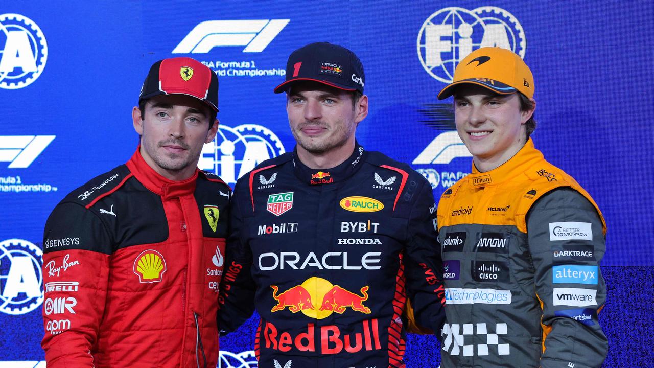 Oscar Piastri with the big dogs after qualifying third in Abu Dhabi. Photo by Giuseppe CACACE / AFP.