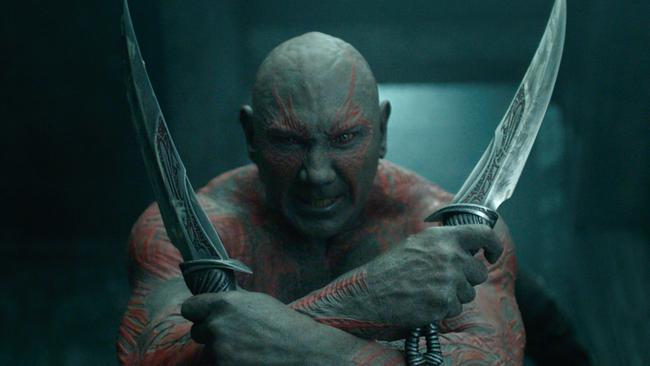 As fan favourite Drax the Destroyer in Guardians of the Galaxy.