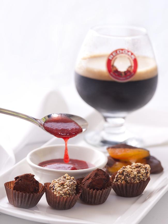 Redoak chocolate and beer-infused truffles from Redoak Boutique Beer Cafe in Sydney. Picture: Penelope Beveridge