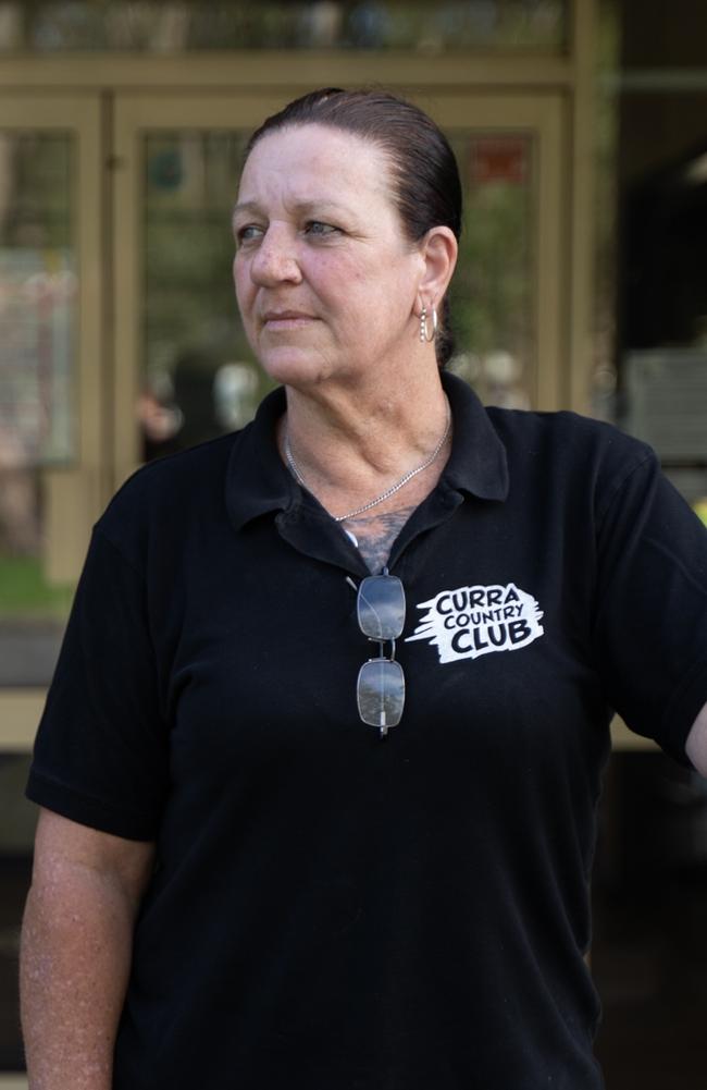 Curra Community Club committee member, volunteer, bus driver and manager Rachel Butler stands outside the Curra Community Club where a brownout blew a $5000 fan exhaust. Ms Butler says she is fed up with decades-long problem Curra has had with power cuts, which have gotten so bad in the last three months, a petition has started calling for reliable electricity to the region. Picture: Christine Schindler