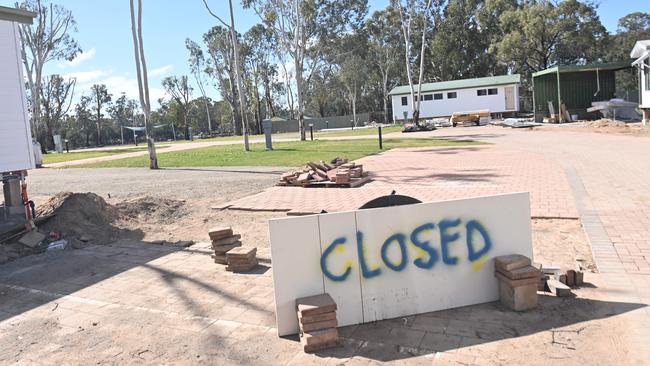 The rebuild of the BIG4 Blanchetown Riverside Holiday Park has been abandoned amid claims of a bitter legal dispute over Noel’s Caravans owner Noel Faggotter’s millions. Picture: Keryn Stevens