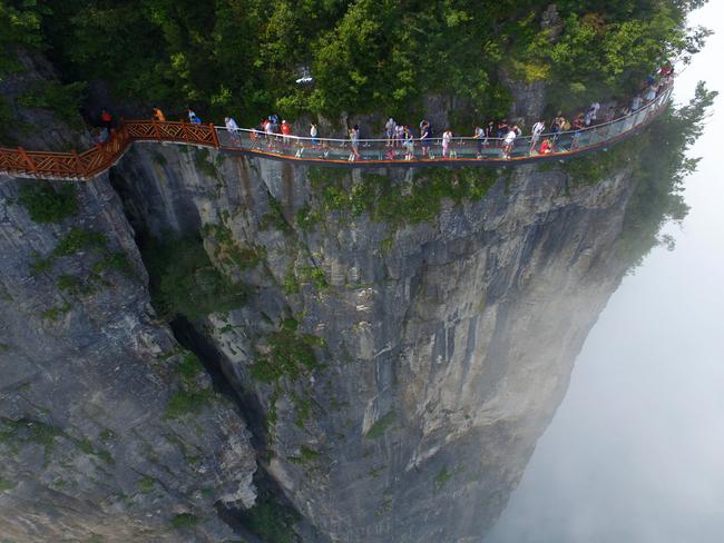 A view of the terrifying heights. Picture: VCG/VCG via Getty Images