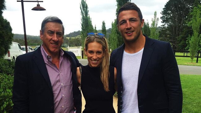 Mitch Hooke with daughter Phoebe and ex-husband Sam Burgess.