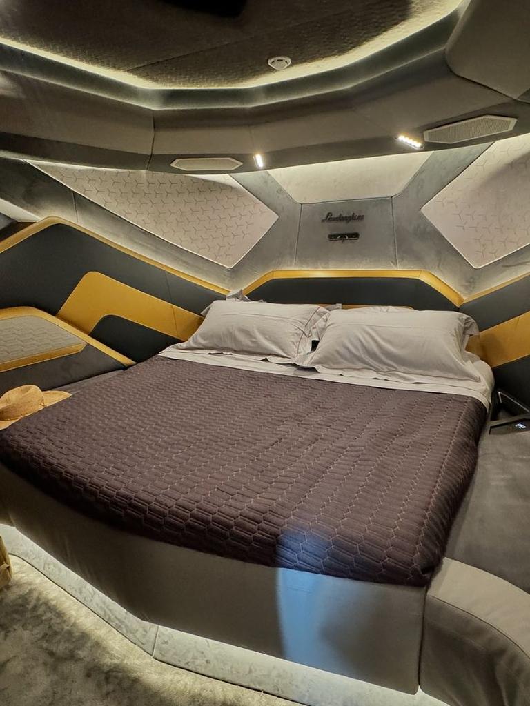 It also boasts a large bedroom with carpeted walls. Picture: Instagram@adrian_portelli