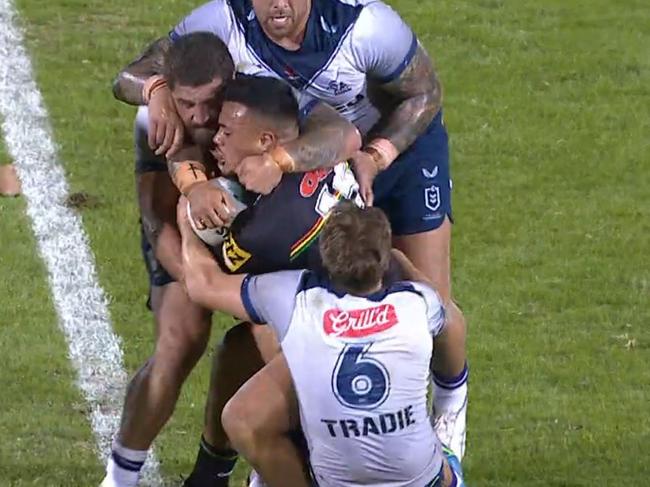 Cameron Munster's suspicious tackle against the Panthers.