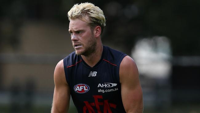 Jack Watts at Melbourne training. Picture: Wayne Ludbey