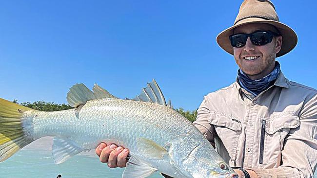 Jack Oswald battled Darwin Harbour’s windy conditions to win round four of the Top End Barra Series. Picture: Ben Banks