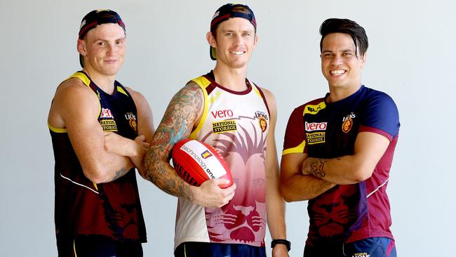 Mitch Robinson, Dayne Beams and Allen Christensen will play together for the first time. Picture: Mark Cranitch.