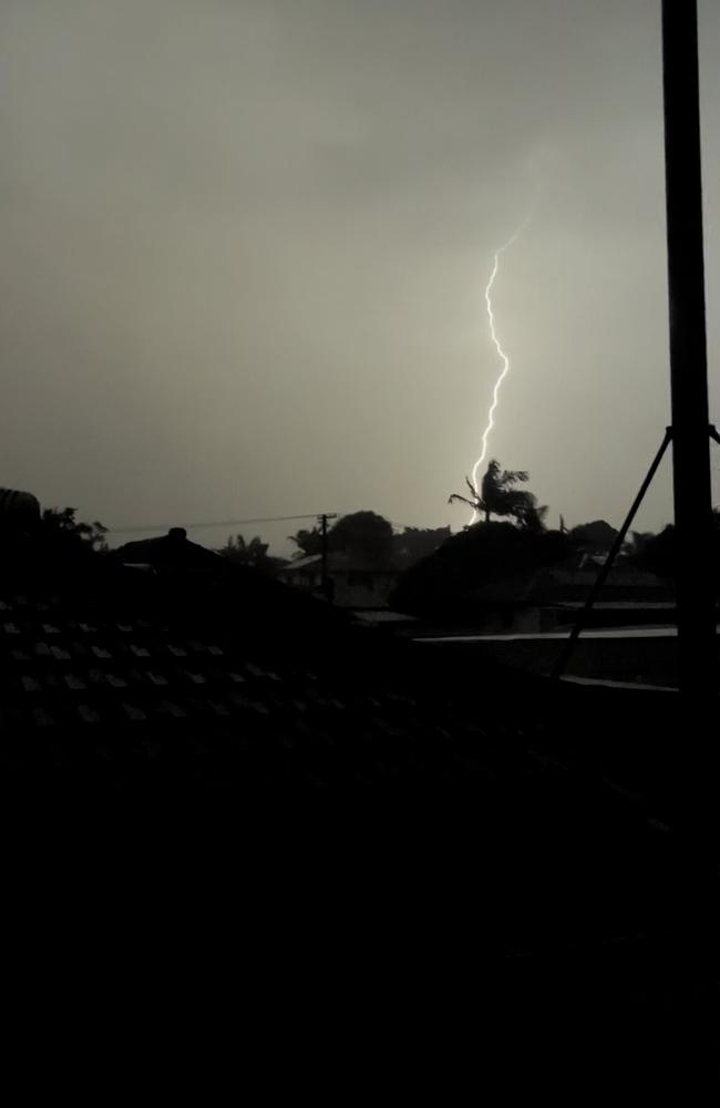 Residents in Daniel Court, Scarborough, were victims of an isolated lightning barrage last night. Picture: Contributed