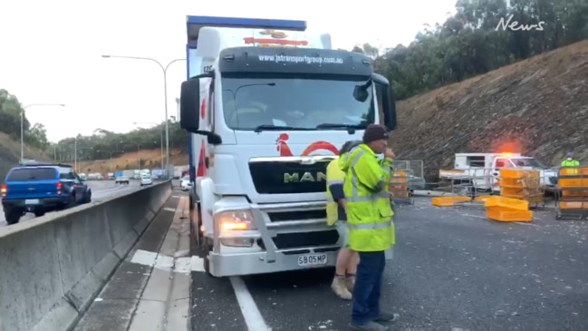 Chicken truck SE freeway crash