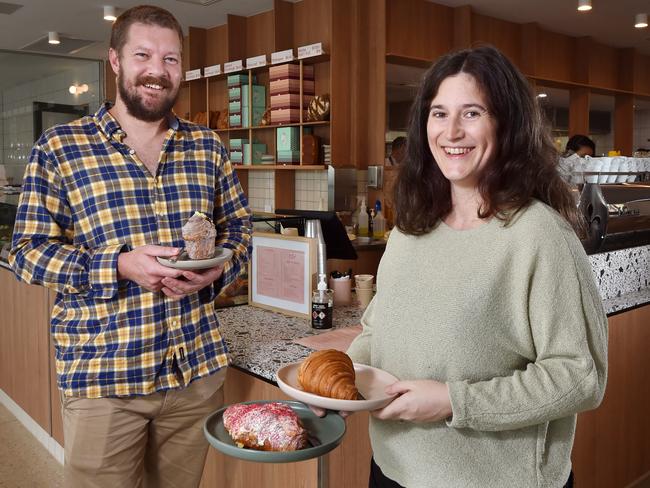 Matilda and Ben at their new flagship cafe, Penny for a Pound. Picture: Nicki Connolly.