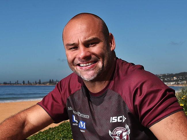 Portrait of former Manly fullback Brett Stewart in Narrabeen who is back at the Sea Eagles in a coaching capacity. Brett spent two years in Melbourne to get away from Sydney at the end of his career. Picture. Phil Hillyard