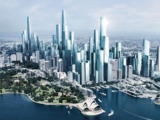 Artist's impression of a future Sydney Skyline.